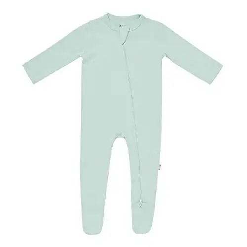 KYTE BABY Unisex Zipper Closure Footies, Rayon Made From Bamboo (Newborn, Sage)